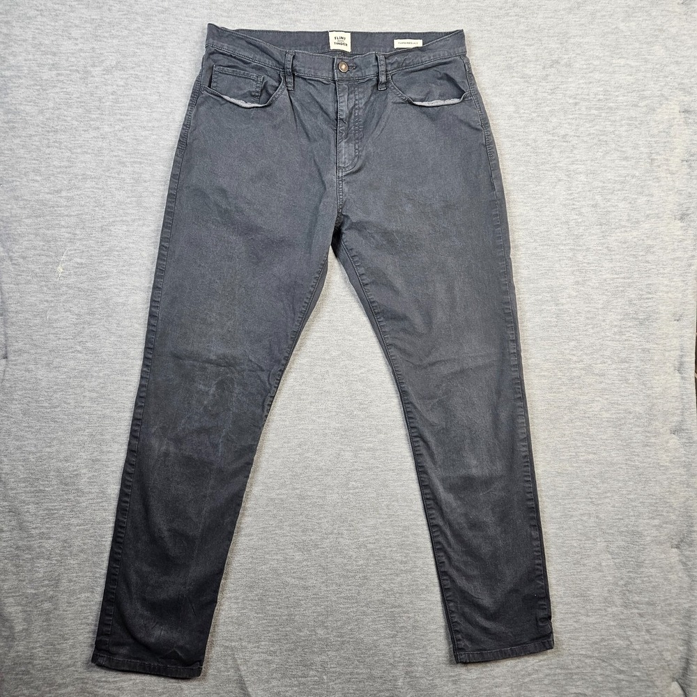 Flint and Tinder Men's Dark Gray Tapered Fit Straight leg Pants Size 34